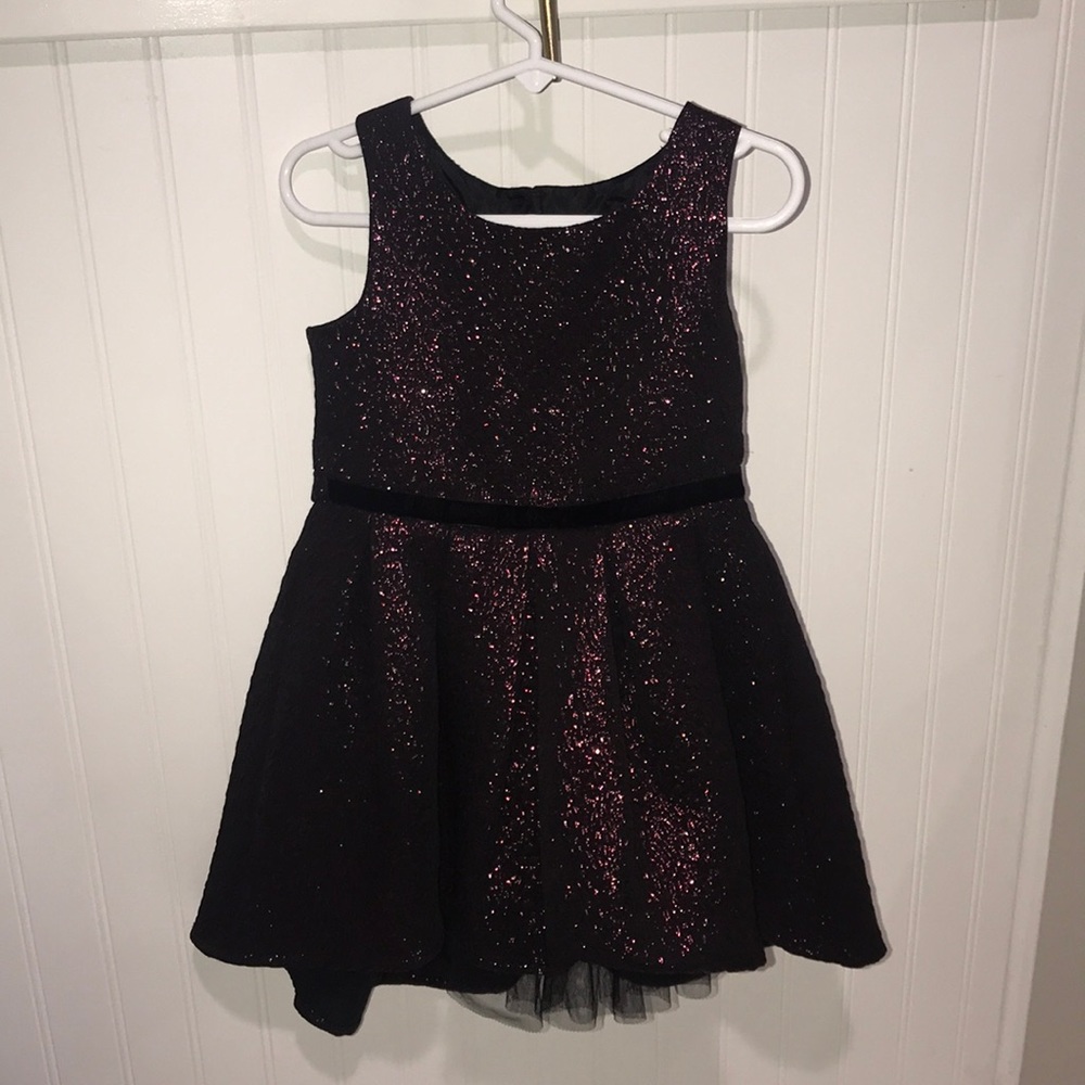 Zunie wine color sparkly little girls dress